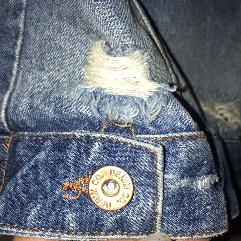 Distressed Denim Jacket - image 7